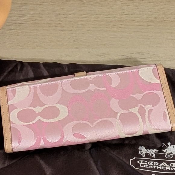 Y2K Coach Optic Hobo Bag & Wallet Signature Pink Jacquard & Leather Matching Set - Picture 14 of 17